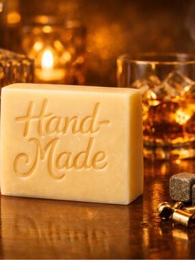 Hand-Made Embossed Scotch Whisky Goats Milk Soap Bar - 3.6 oz